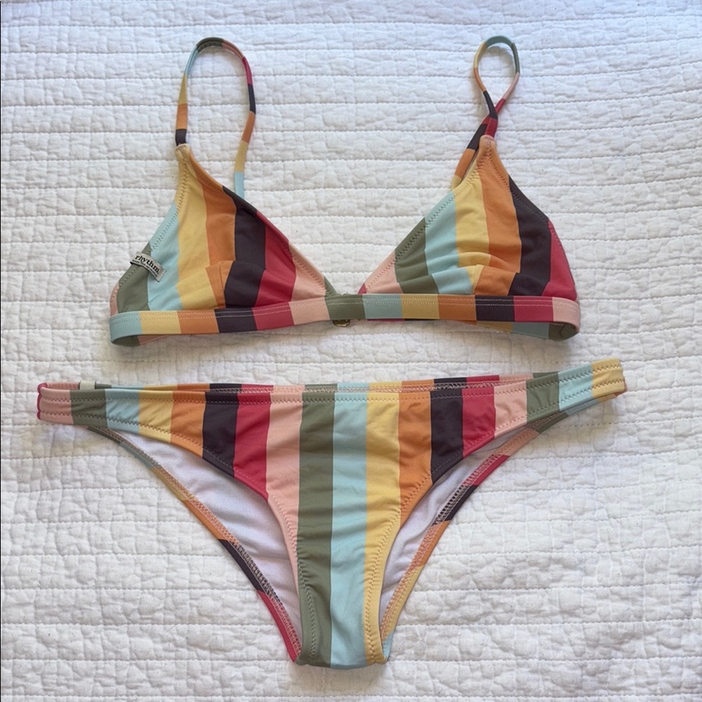 Rhythm Striped Multicolor Bikini Set